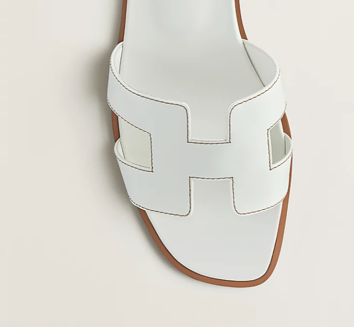 Hermès Oran Sandal Box Calfskin Blanc