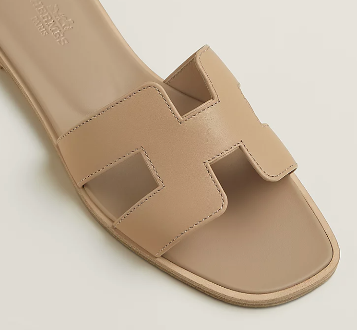 Hermès Oran Sandal Box Calfskin Camel