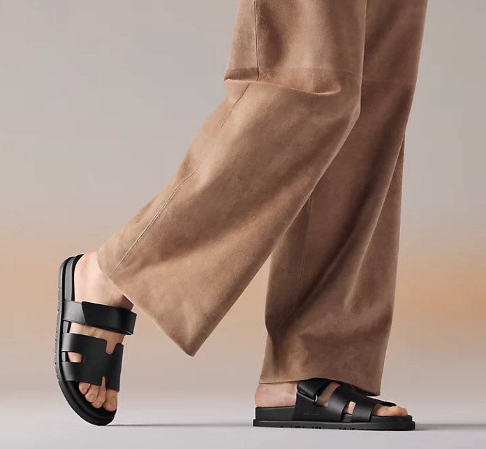 Hermès Chypre Sandal Calfskin Noir