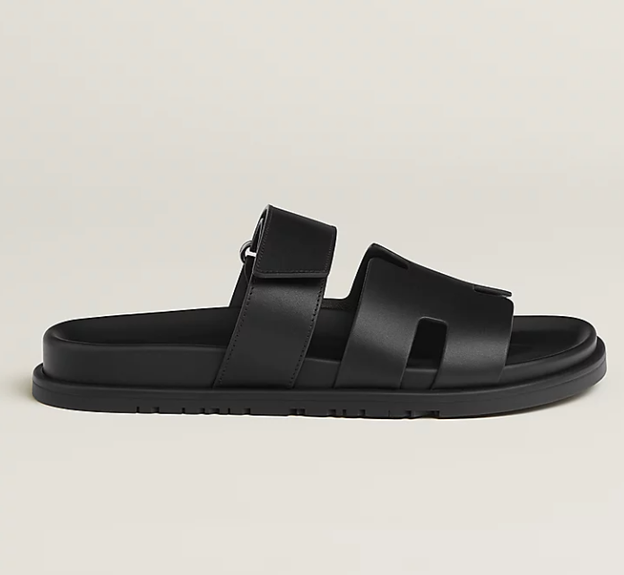 Hermès Chypre Sandal Calfskin Noir
