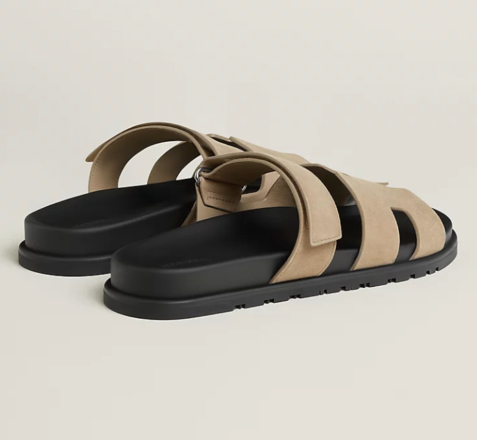 Hermès Chypre Men’s Sandals Beige Sable Suede
