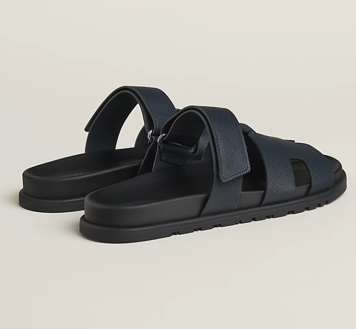 Hermès Chypre Men’s Sandals Marine Epsom Calfskin