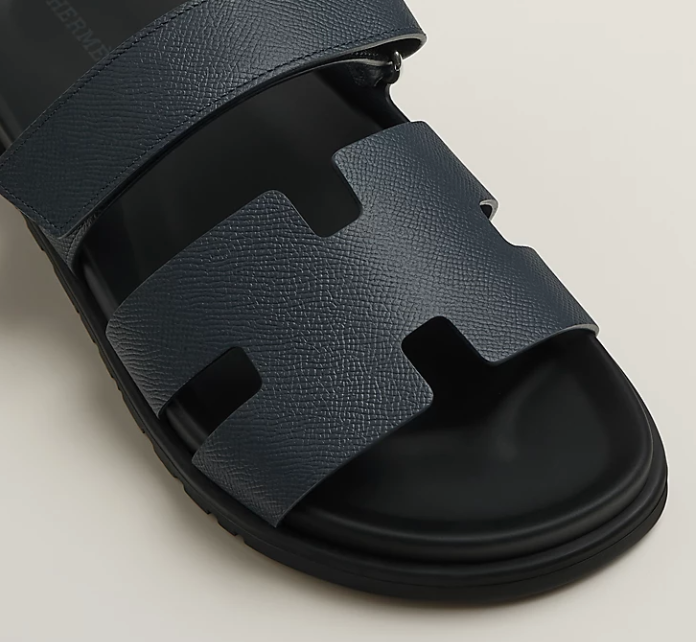 Hermès Chypre Men’s Sandals Marine Epsom Calfskin