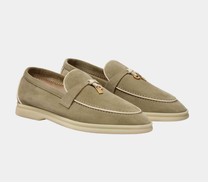 Loro Piana Summer Charms Walk Loafers Suede Goatskin