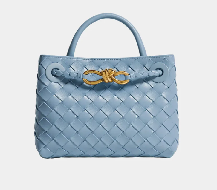 Bottega Veneta Mini Andiamo Intrecciato Bag Blue