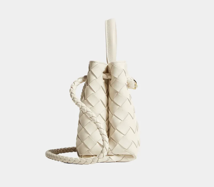Bottega Veneta Mini Andiamo Intrecciato Bag Sea Salt