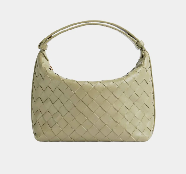 Bottega Veneta Wallace Intrecciato Leather Shoulder Bag Travertine