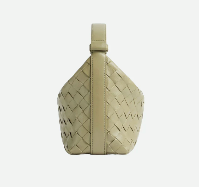 Bottega Veneta Wallace Intrecciato Leather Shoulder Bag Travertine
