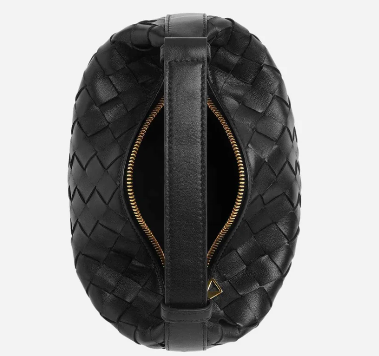 Bottega Veneta Wallace Intrecciato Leather Shoulder Bag Black