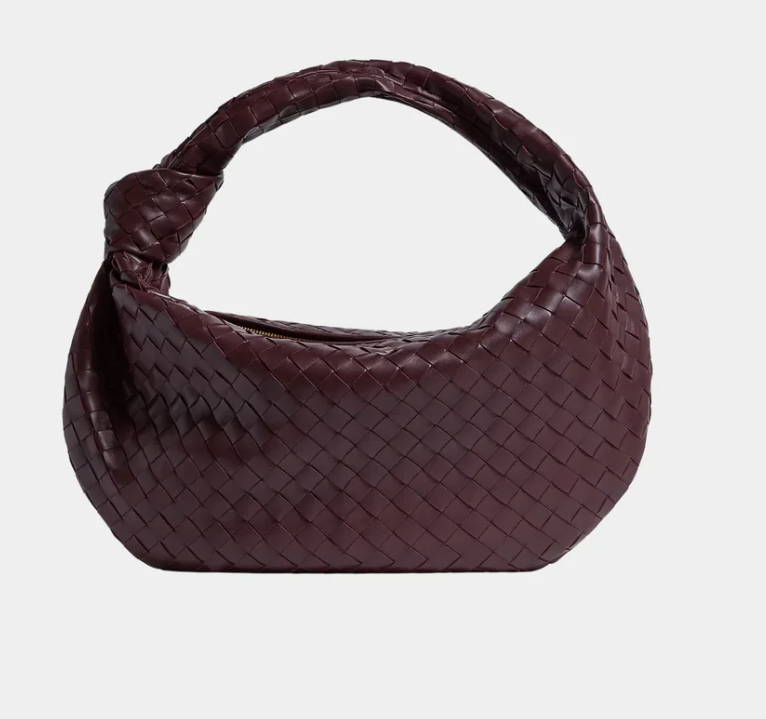 Bottega Veneta Large Jodie Intrecciato Shoulder Bag Deep Mahogany