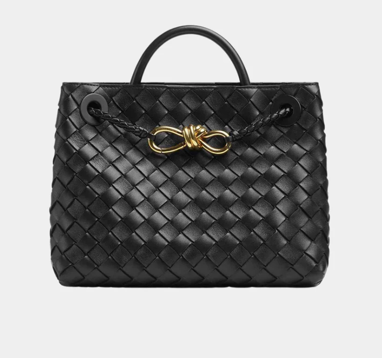 Bottega Veneta Small Andiamo Intrecciato Bag Black