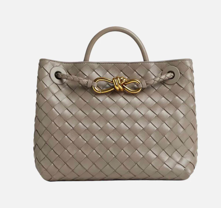 Bottega Veneta Small Andiamo Intrecciato Bag Limestone