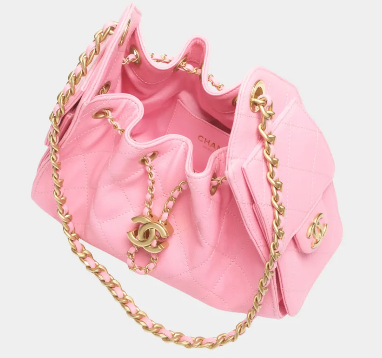 Chanel 25 Mini Handbag Grained Calfskin in Pink