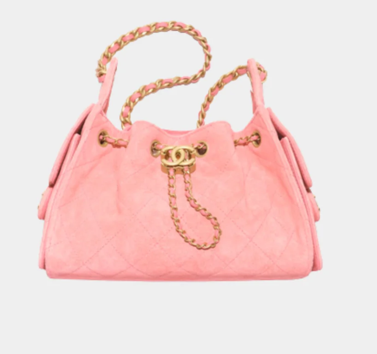 Chanel 25 Mini Handbag Purple Suede Calfskin in Pink