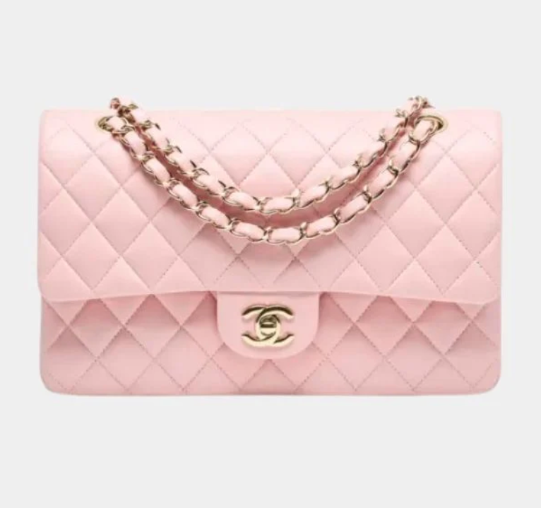 Chanel Classic 11.12 Handbag Light Pink Quilted Leather