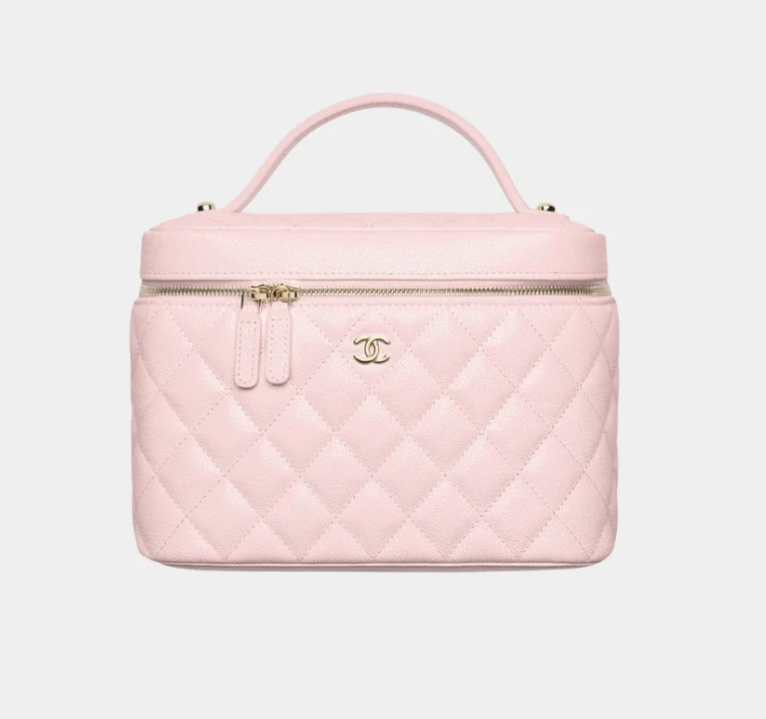 Chanel Classic Vanity Pouch Light Pink Quilted Calfskin