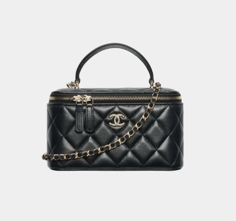 Chanel Classic Vanity Pouch Black Quilted Calfskin