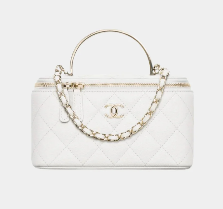 Chanel Vanity with Chain White Quilted Calfskin