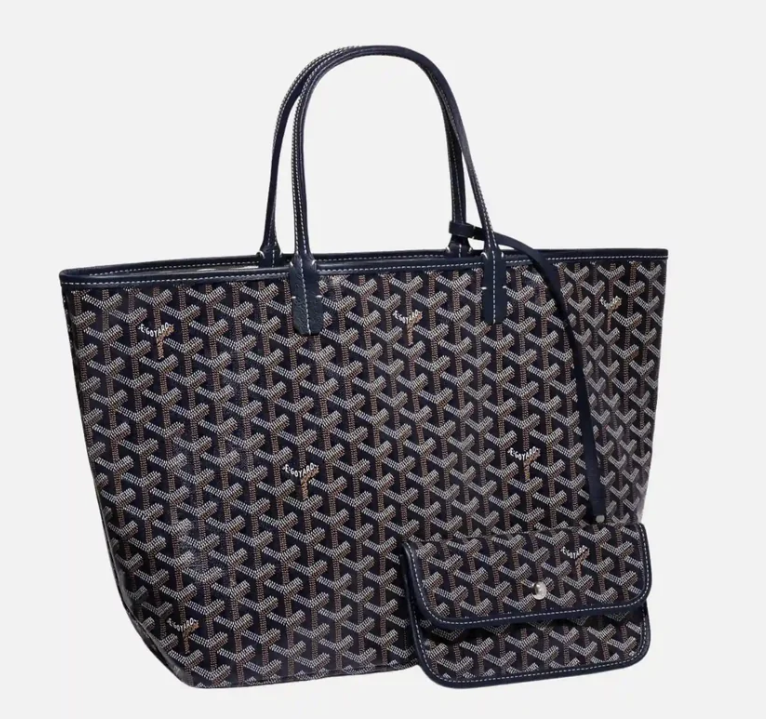 Goyard Saint Louis PM Tote Bag Blue Navy Goyardine