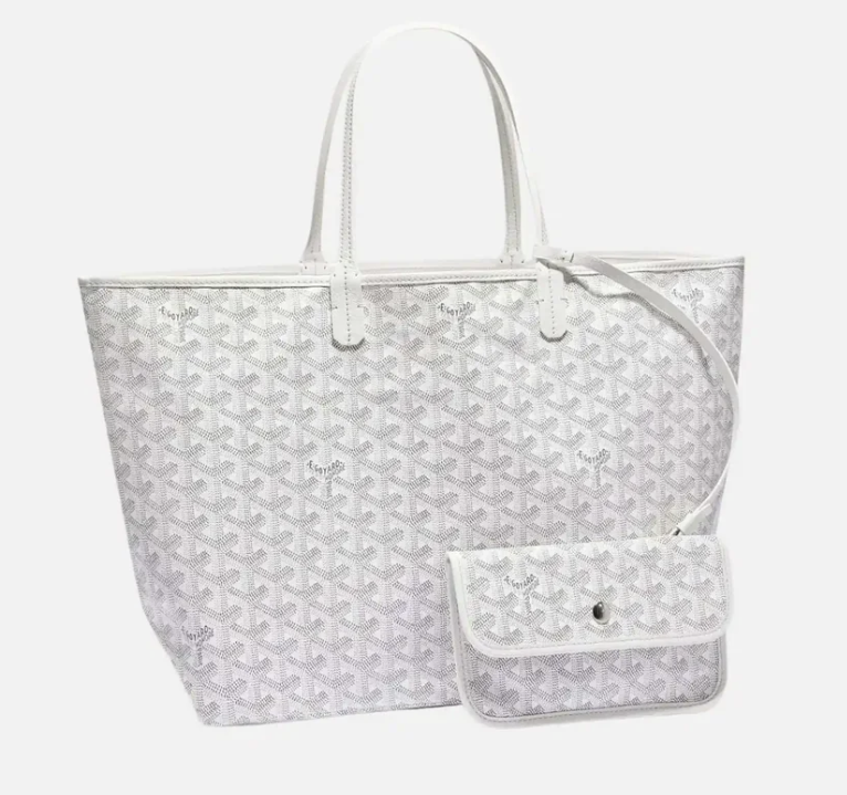 Goyard Saint Louis PM Tote Bag White Goyardine