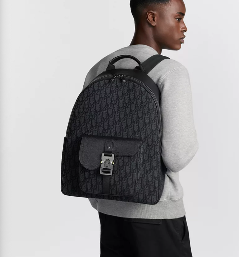 Dior Saddle Zip Backpack Black Dior Oblique Jacquard