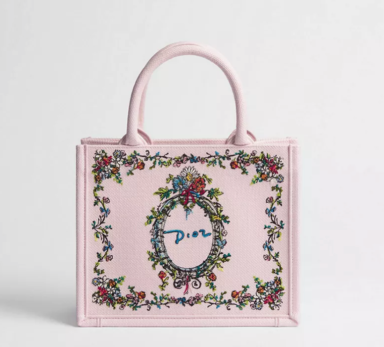 Pink Dioriviera Small Dior Book Tote with Strap