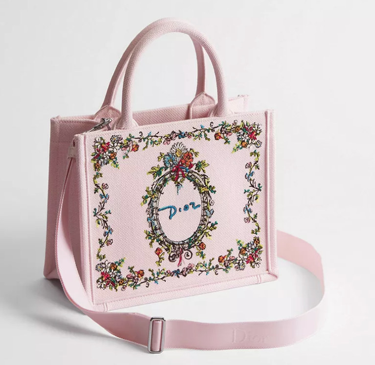 Pink Dioriviera Small Dior Book Tote with Strap