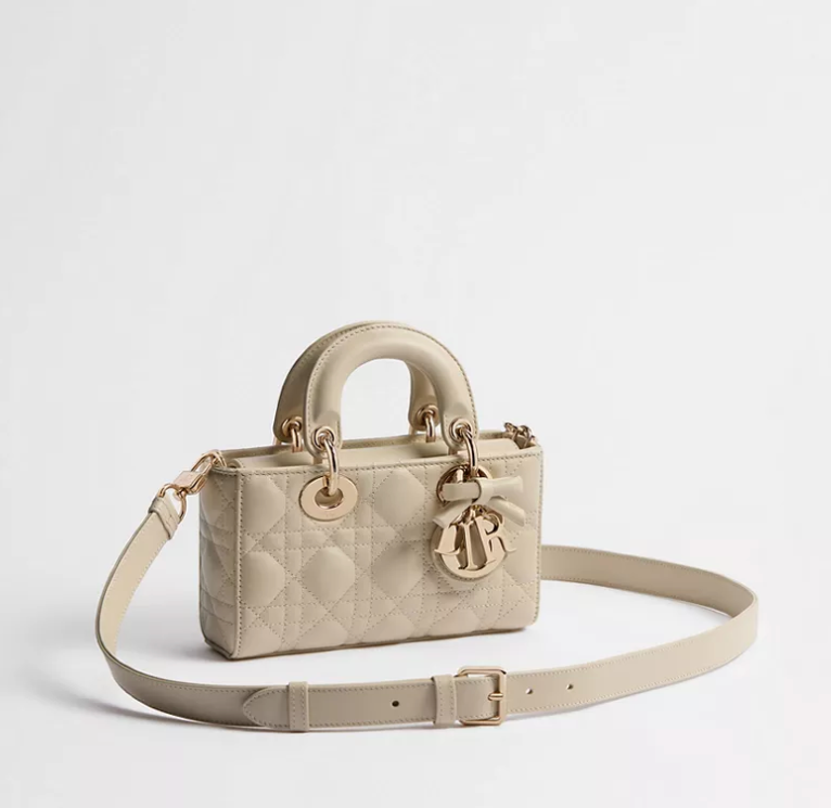 Beige Mini Lady D-Joy Bag