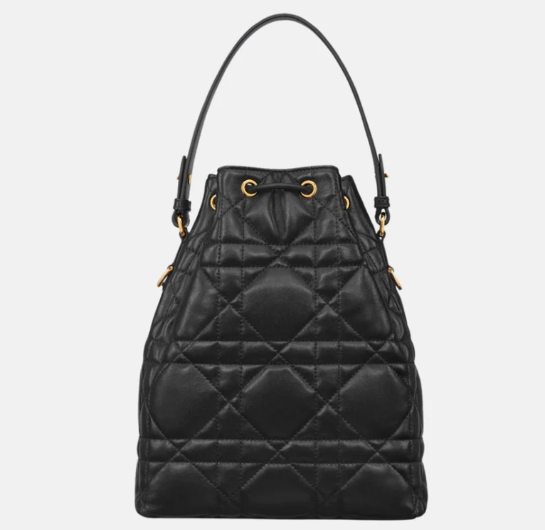 Black Dior Small Caro Bucket Bag