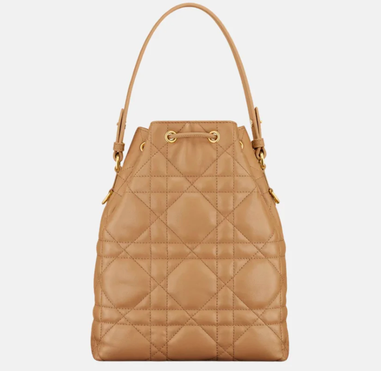 Light Gold Dior Small Caro Bucket Bag