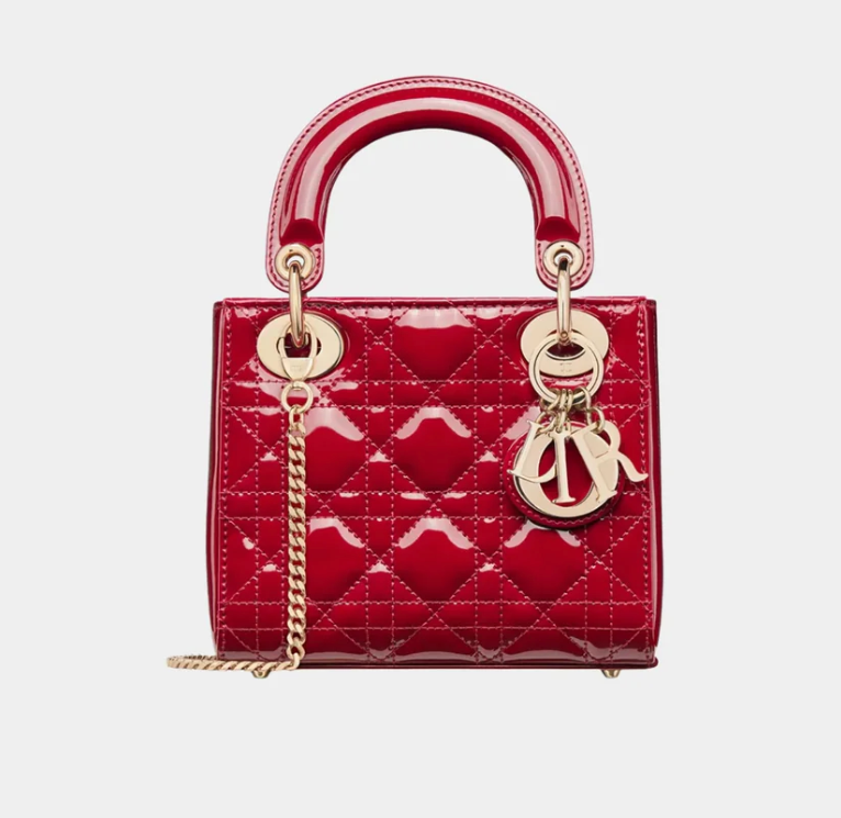 Cherry Red Mini Lady Dior Bag