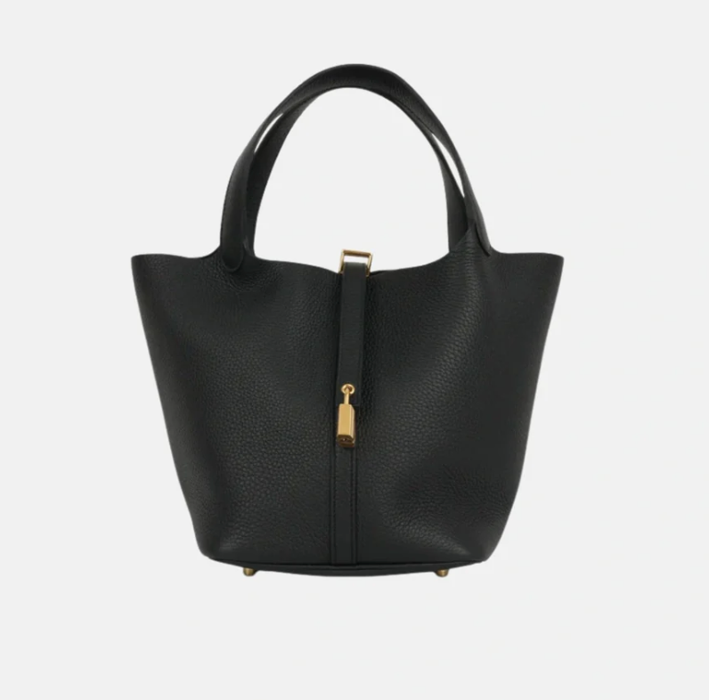 Hermès Picotin 22 Black Clemence GHW