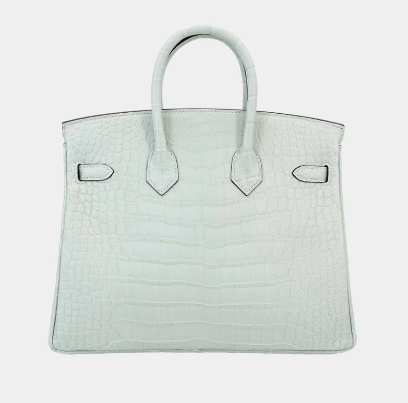 Hermès Birkin 25 Matte Alligator Gris Neve PHW