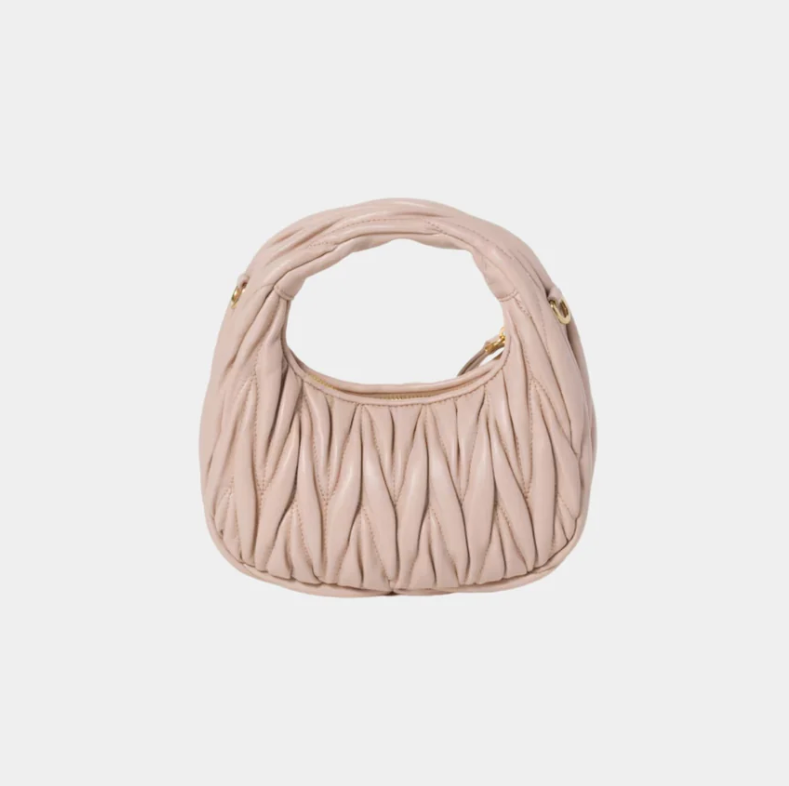 Miu Miu Wander Matelassé Nappa Leather Hobo Mini Bag Powder Pink