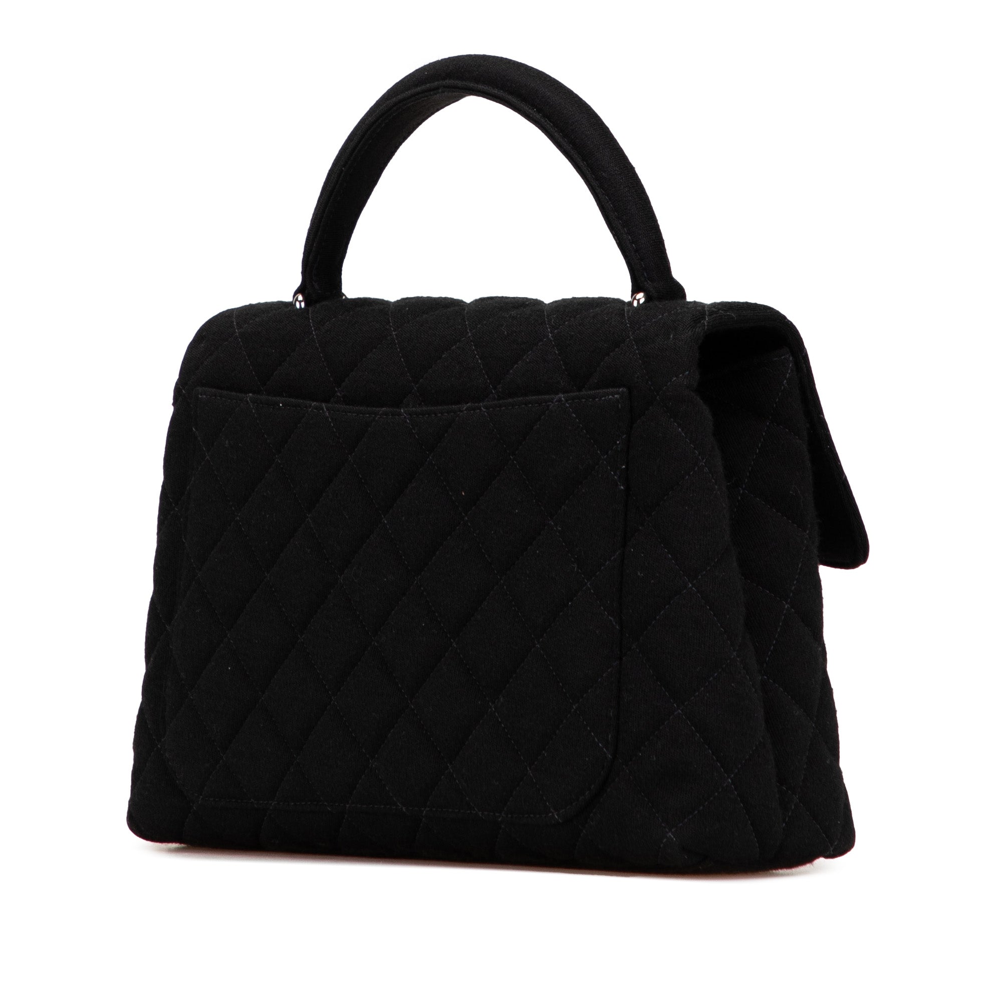 Chanel CC Quilted Jersey Kelly Top Handle Bag