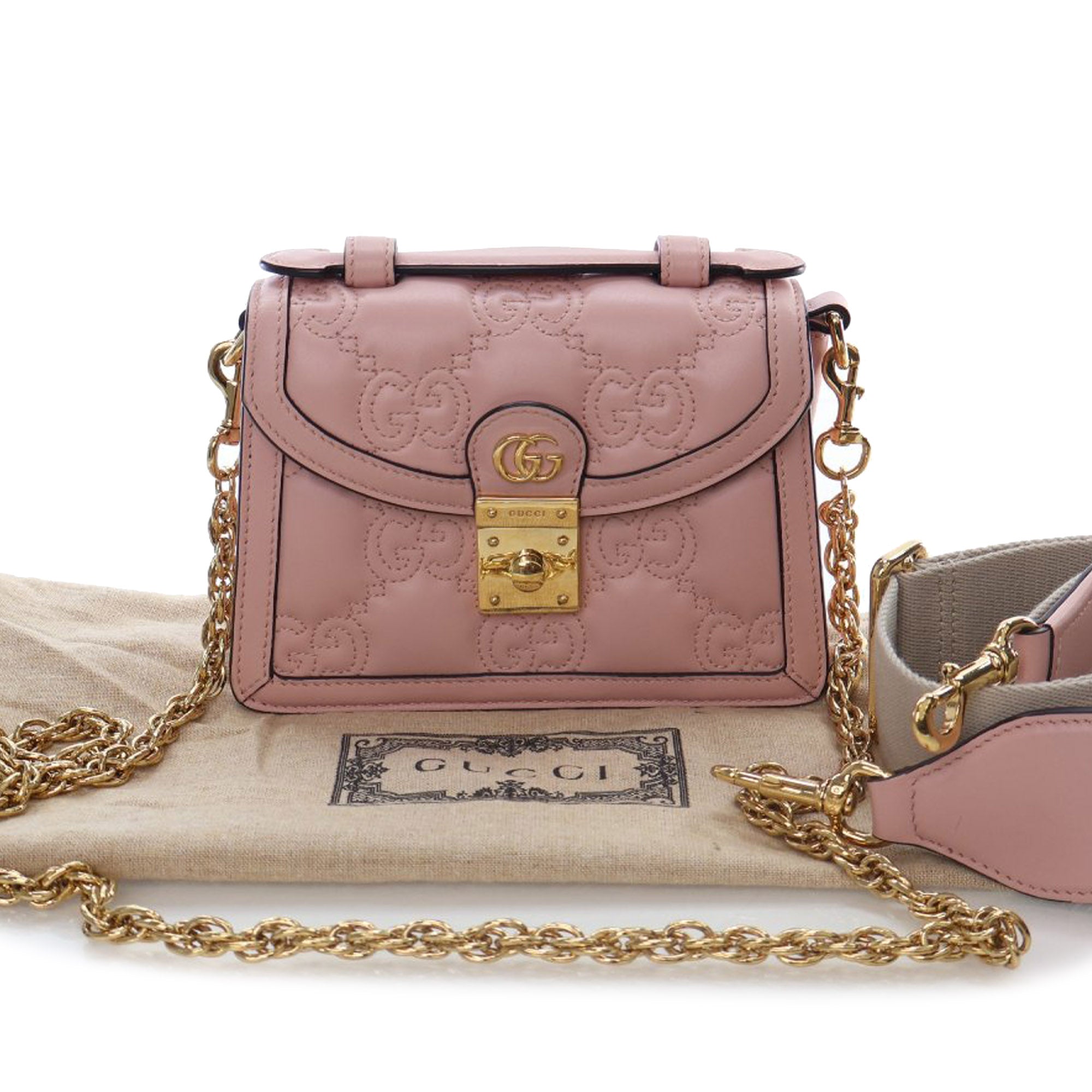 Gucci Small GG Matelasse Leather Top Handle Bag