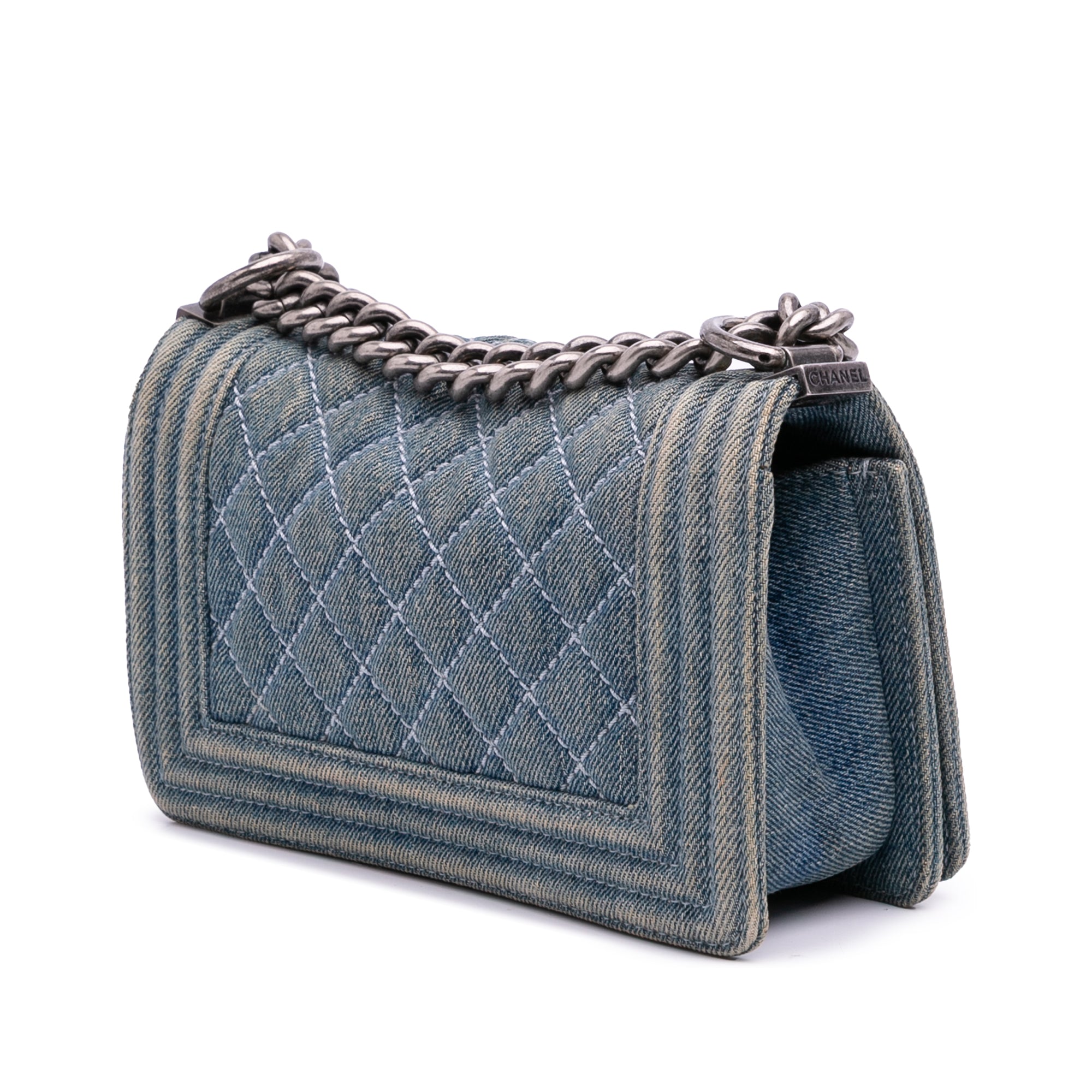 Chanel Small Quilted Denim Boy Flap