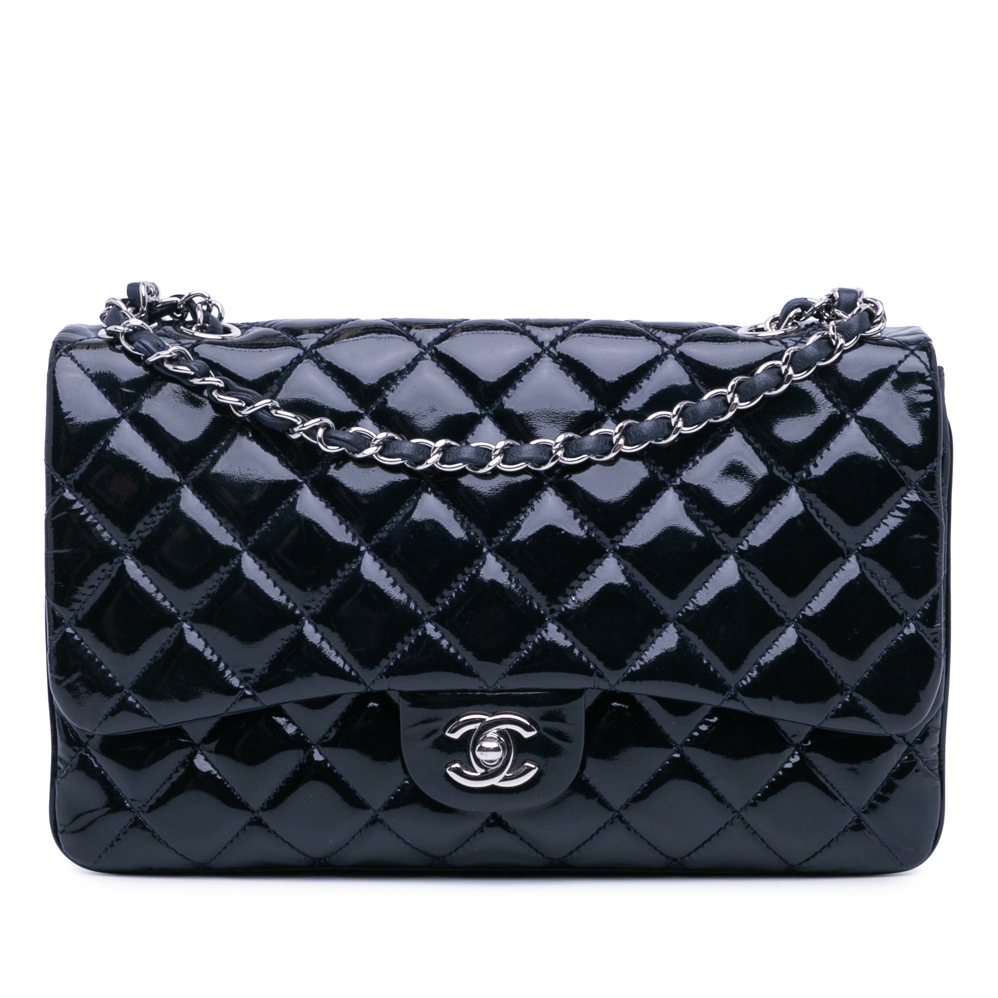Chanel Jumbo Patent 3 Accordion Flap