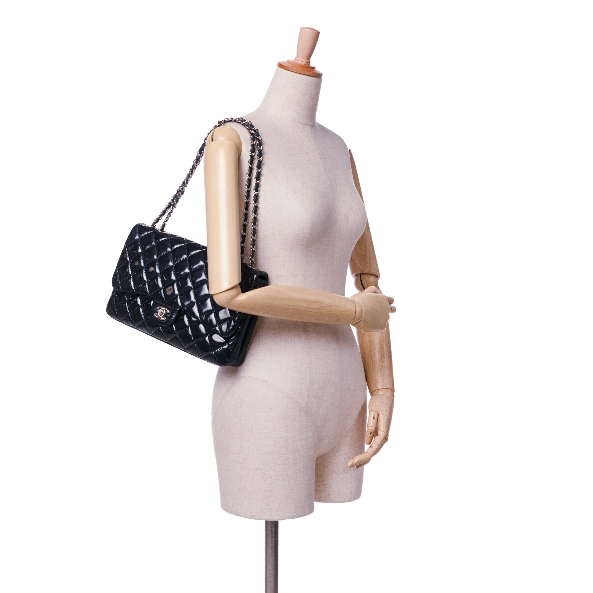 Chanel Jumbo Patent 3 Accordion Flap