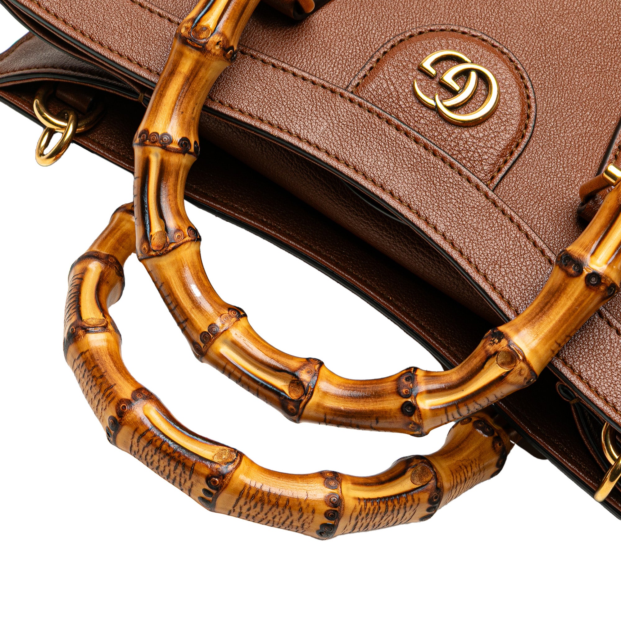 Gucci Small Leather Bamboo Diana Satchel