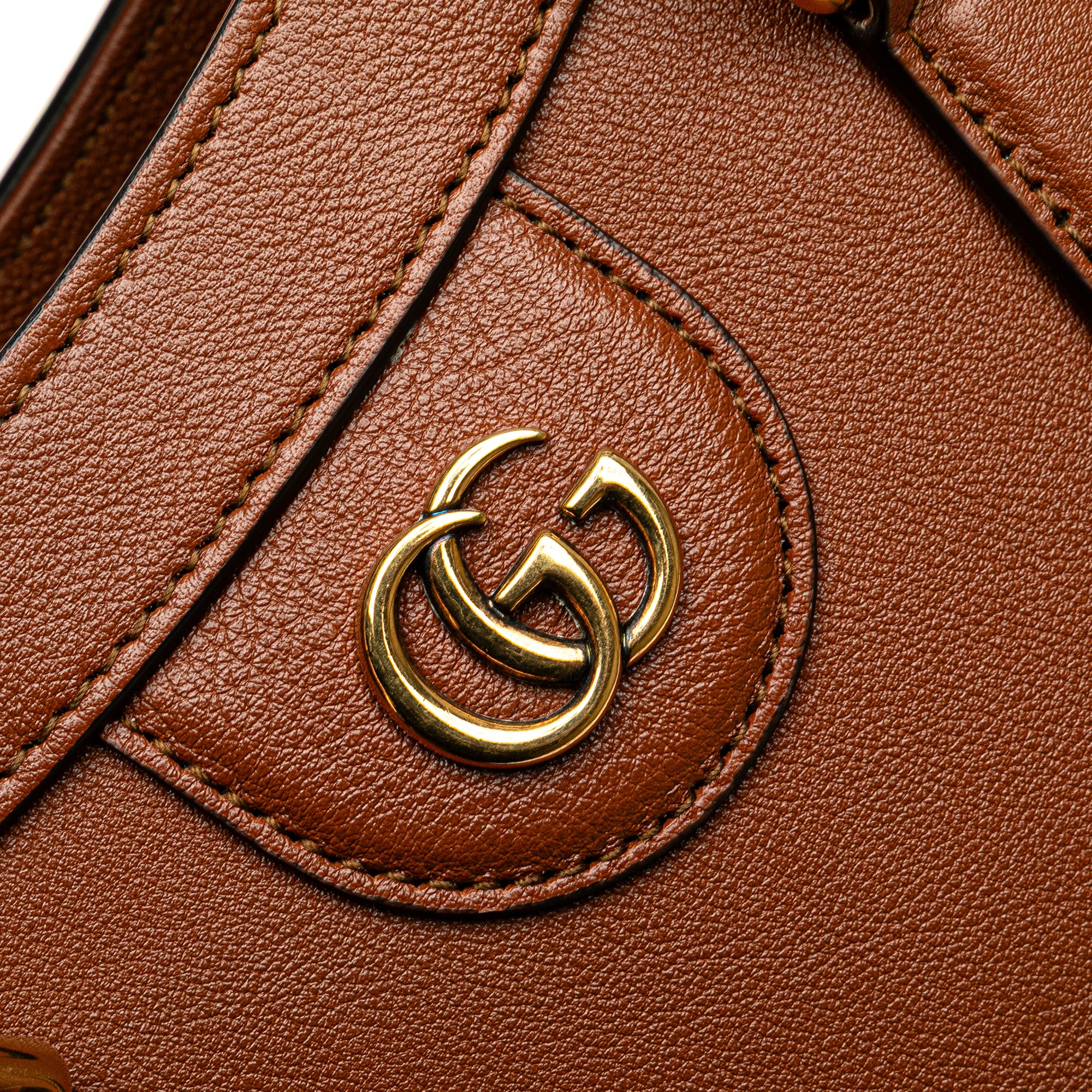 Gucci Small Leather Bamboo Diana Satchel