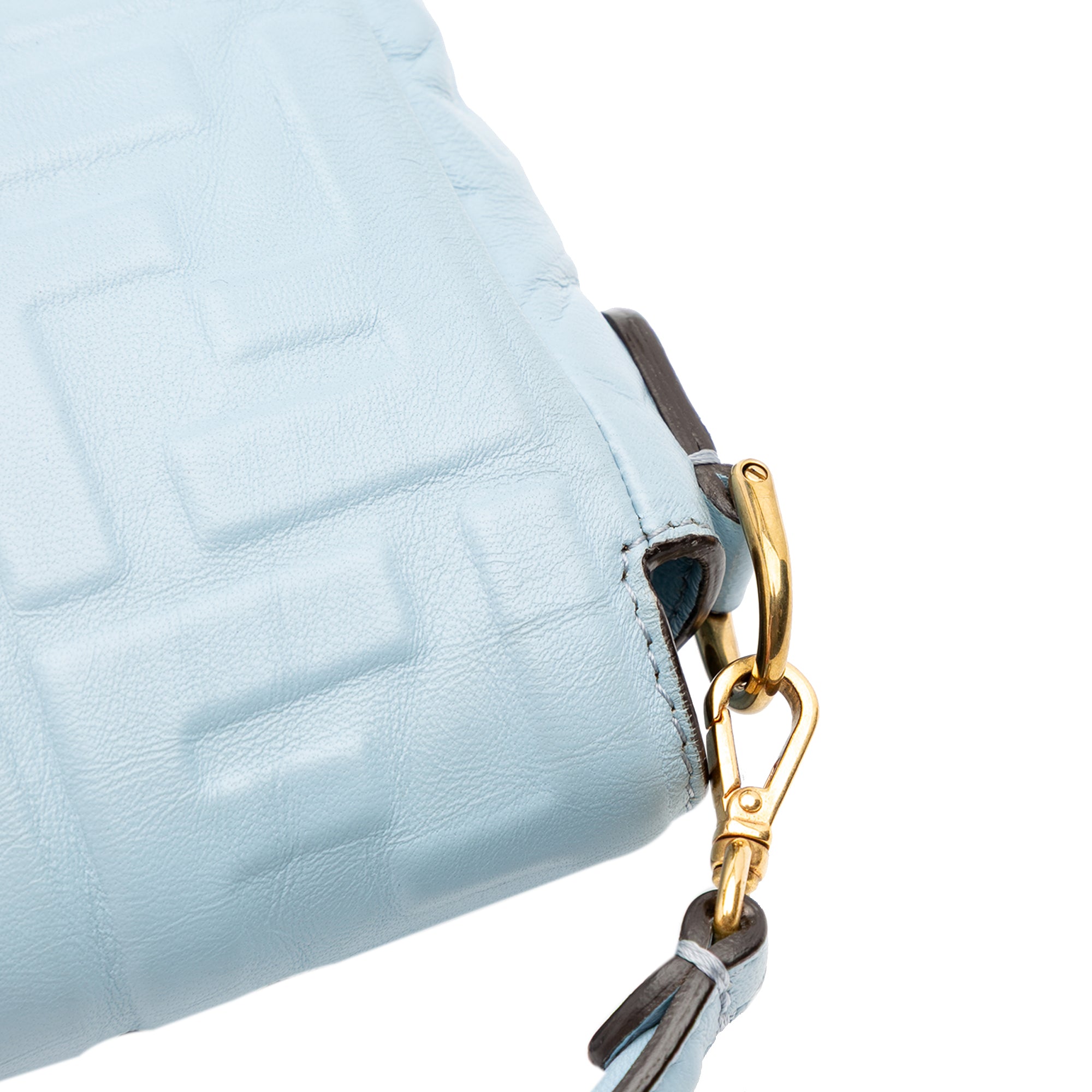 Fendi Mini Zucca Embossed Leather Baguette Satchel