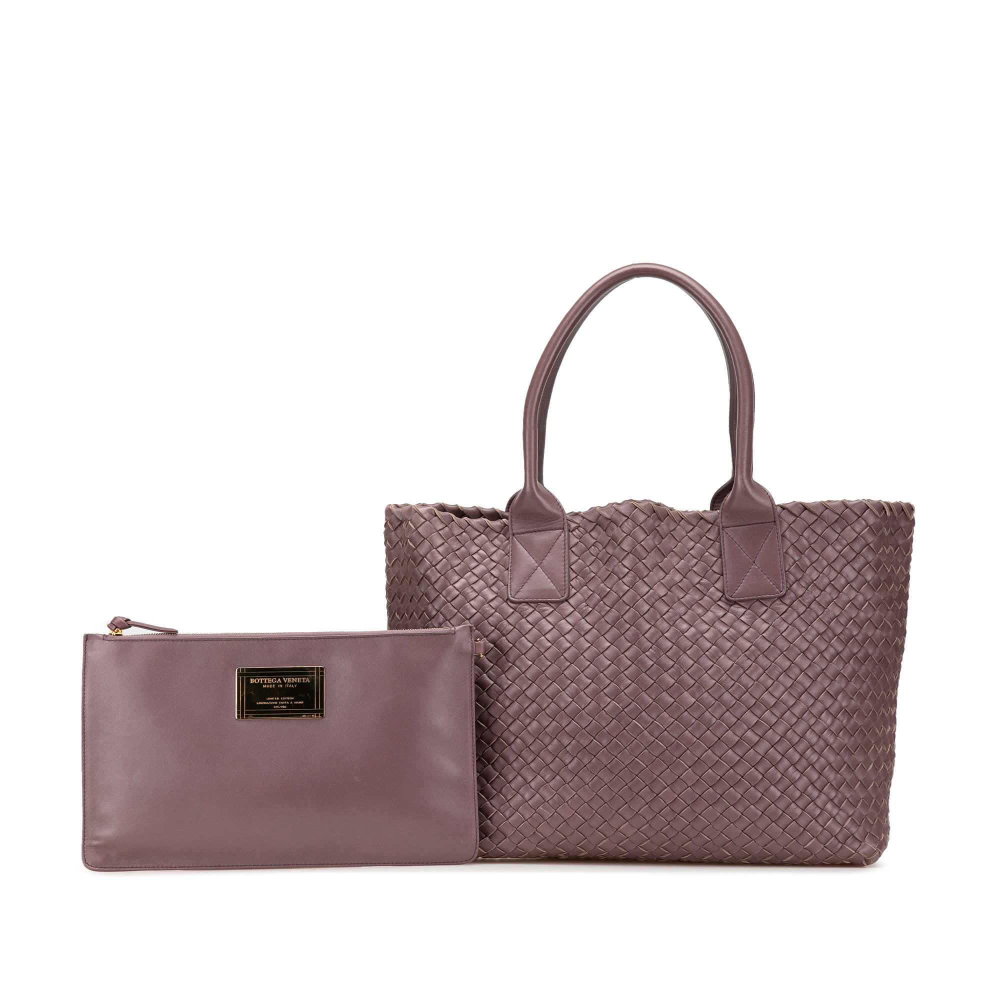 Bottega Veneta Lambskin Intreccio Cabat Tote