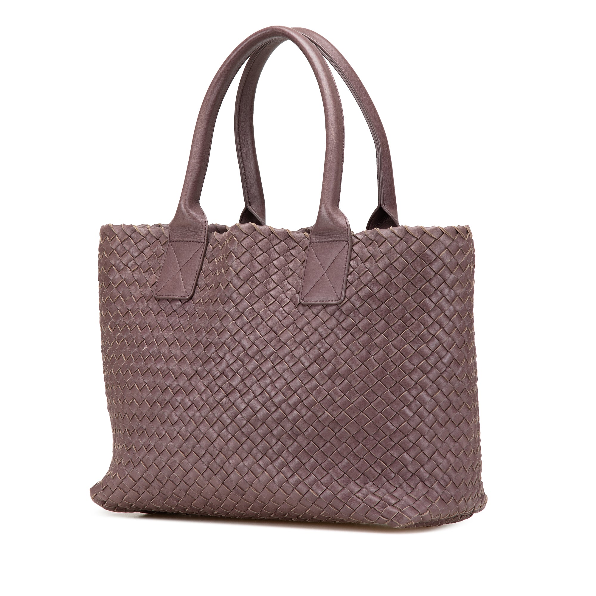 Bottega Veneta Lambskin Intreccio Cabat Tote