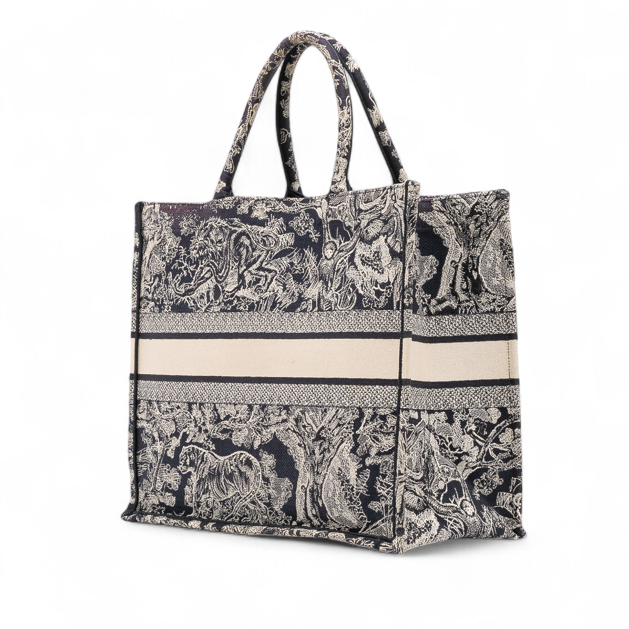 Dior Large Canvas Toile de Jouy Reverse Embroidered Book Tote
