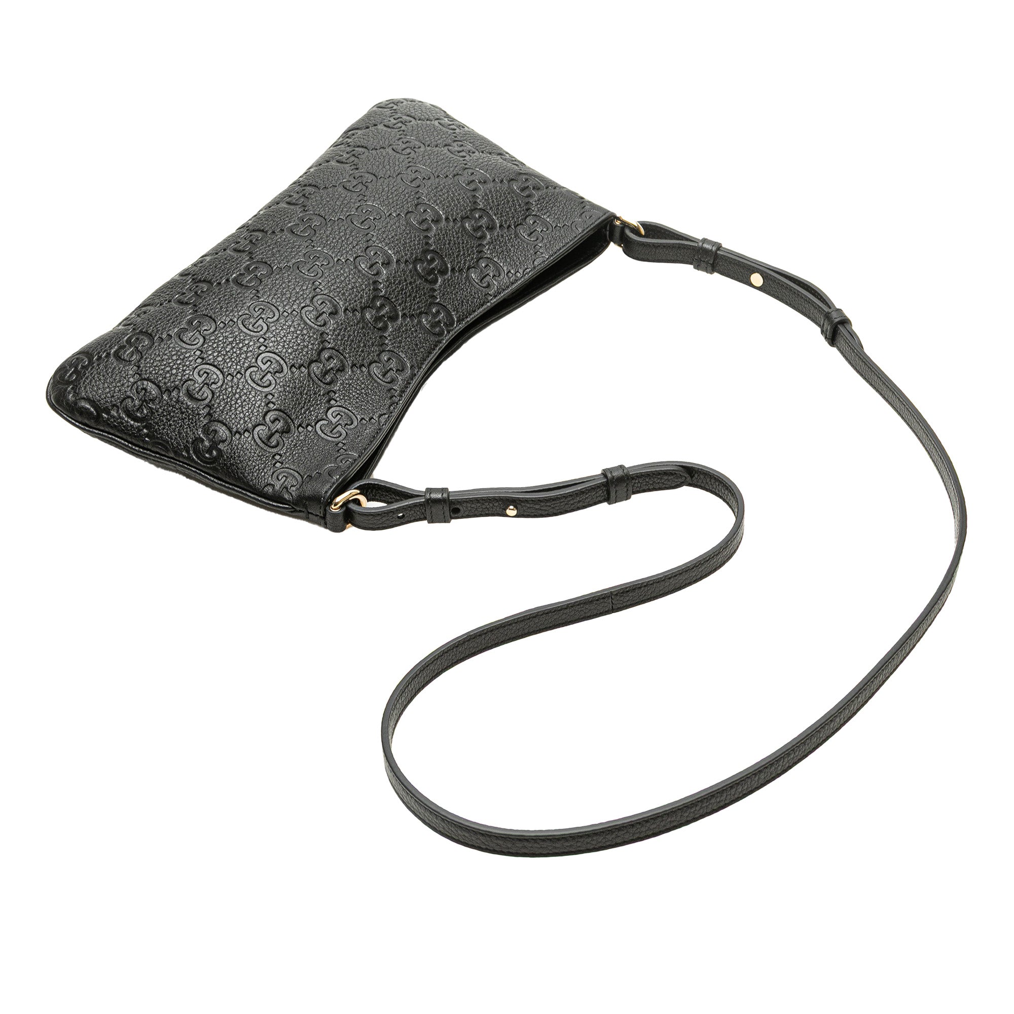 Gucci Medium GG Emblem Embossed Leather Shoulder Bag