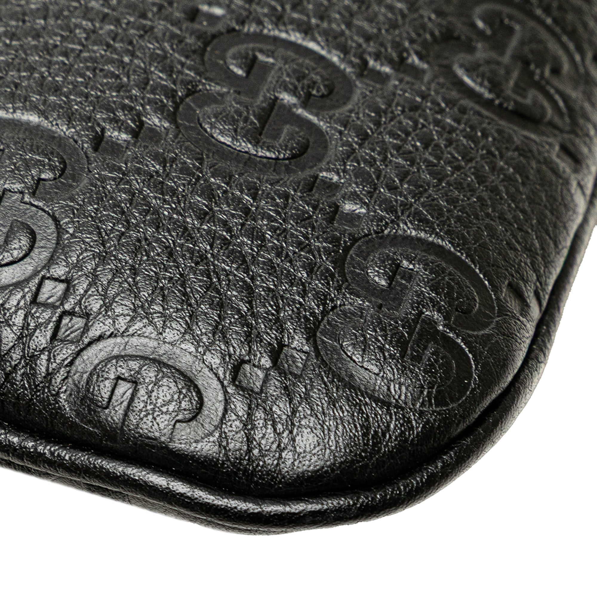 Gucci Medium GG Emblem Embossed Leather Shoulder Bag
