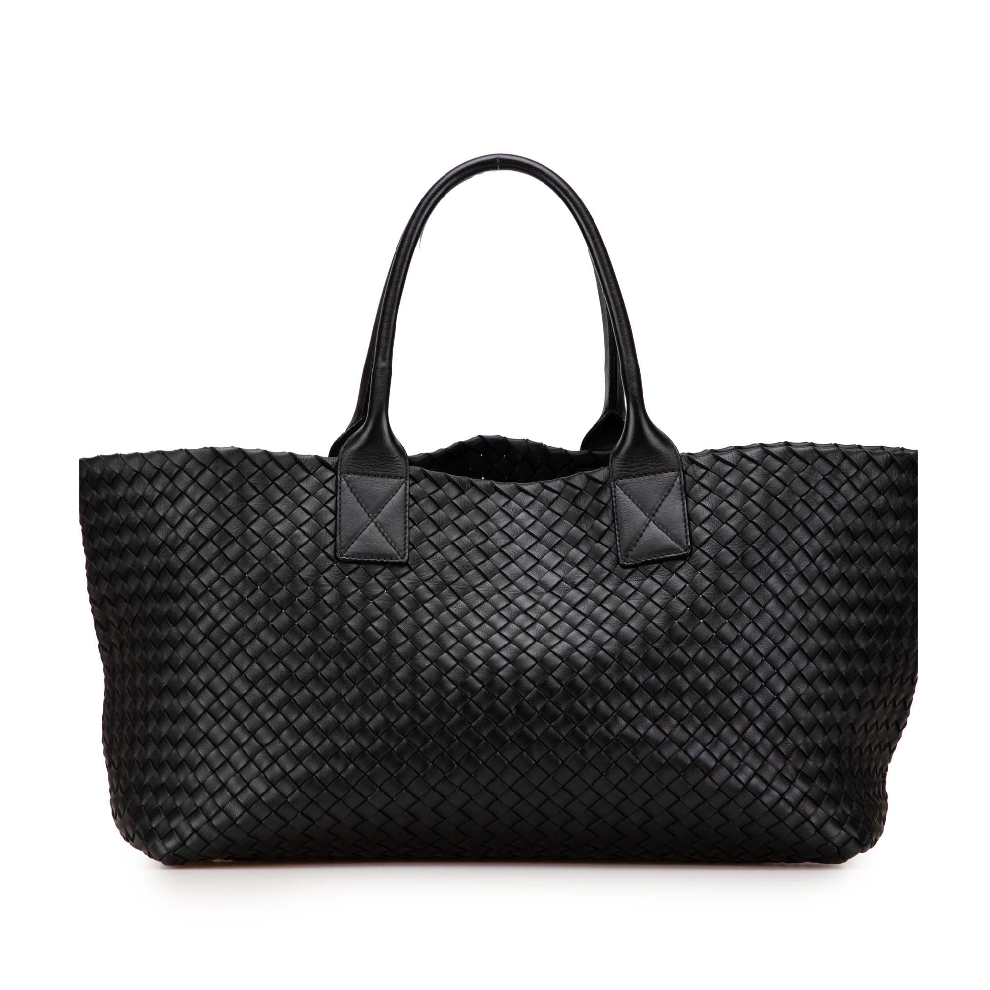 Bottega Veneta Medium Lambskin Intreccio Cabat Tote - The Boutique