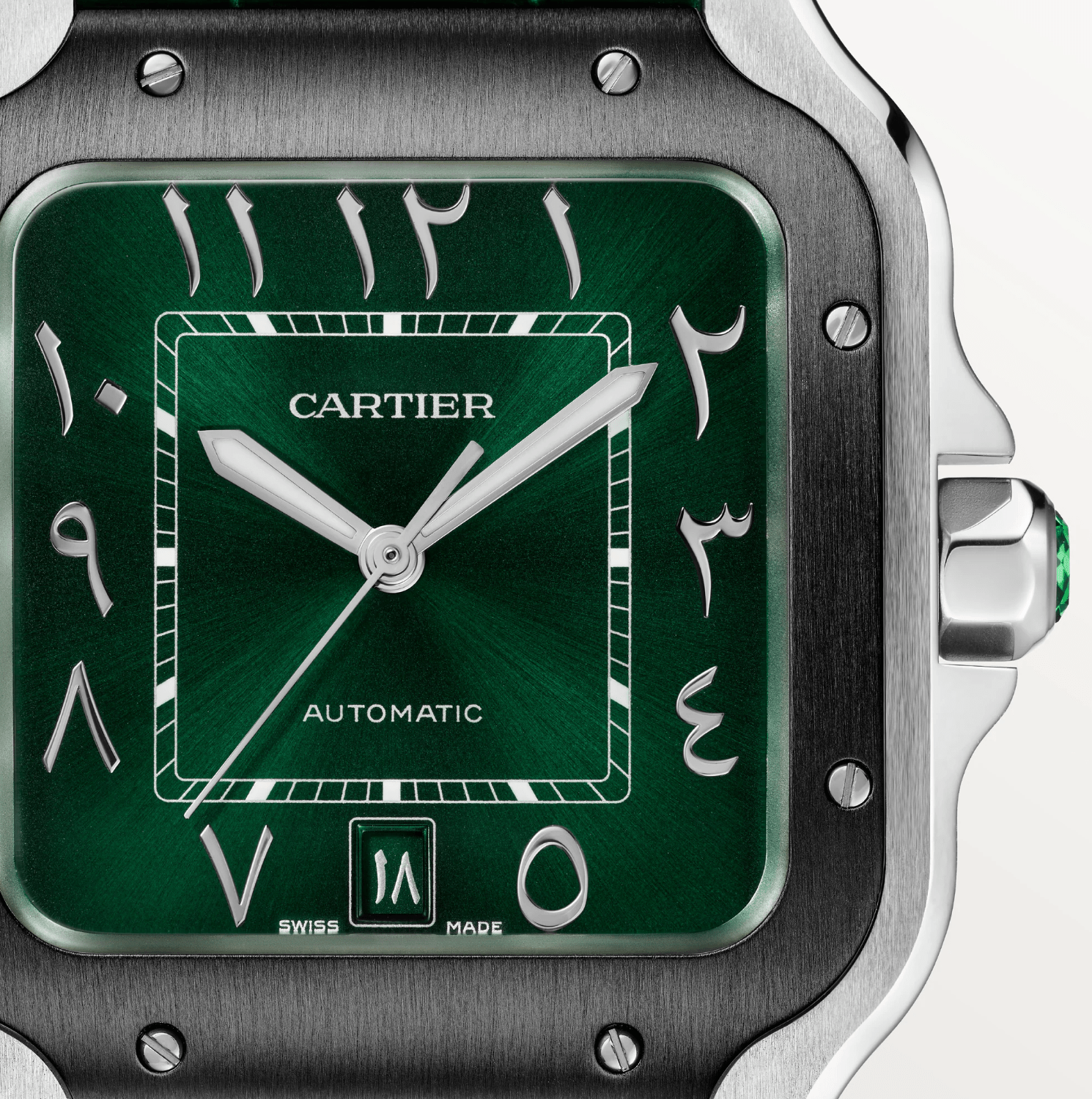 Cartier Santos de Cartier Large ADLC Green Dial Automatic Watch - The Boutique