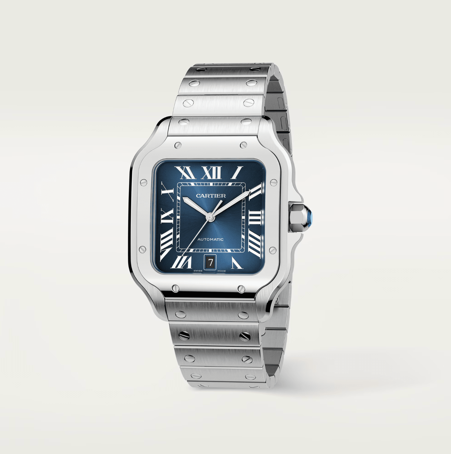 Cartier Santos de Cartier Large Model Blue Dial Automatic Watch - The Boutique